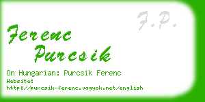 ferenc purcsik business card